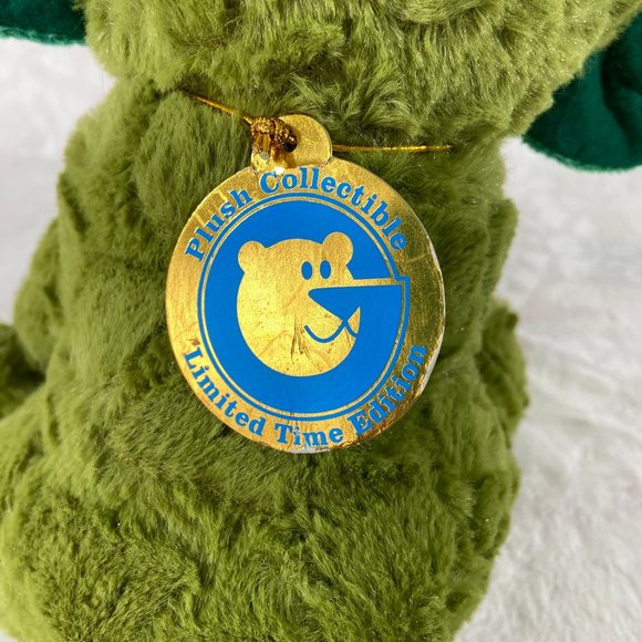 Goffa Plush Dinosaur Triceratops Sitting Green Cute Stuffed Animal 10" NWT - Picture 4 of 9